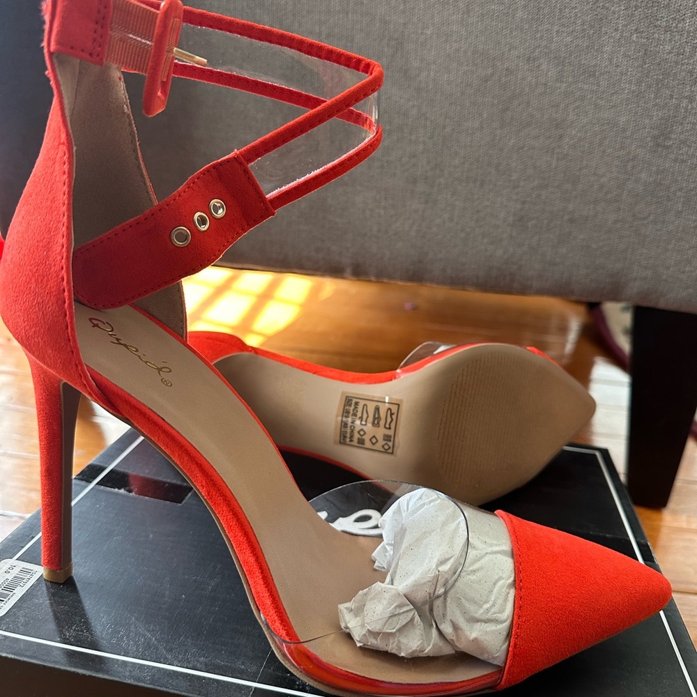 Elegant blood orange Stiletto Heels
